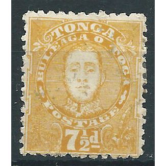 Tonga 1895 SG35a 7 1/2d Yellow Mounted Mint .. ..