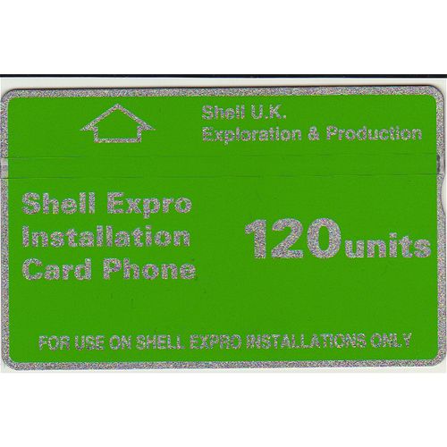 BT Oil & Gas CUR002 Shell Expro Oil & Gas Rig, mint phonecard