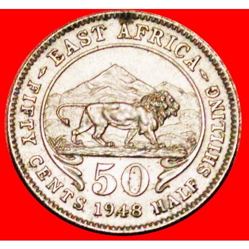 GREAT BRITAIN: EAST AFRICA ★ 50 CENTS 1948 MINT LUSTER LOW START ★ NO RESERVE!