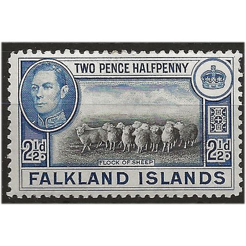 Falkland Islands 1938 SG151 2 1/2d Black & Bright Blue Mounted Mint . ..