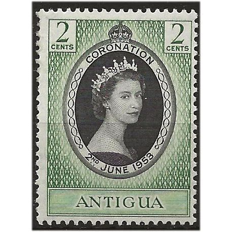 Antigua 1953 SG120 2c Black & Deep Yellow-Green Coronation Unmounted Mint .. .