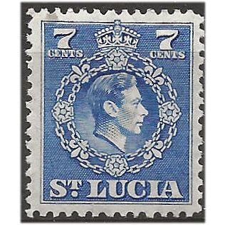 St Lucia 1949 SG152 7c Ultramarine Mounted Mint . ..