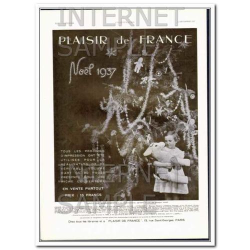 PLAISIR DE FRANCE 1937 Noel Christmas pleasure France vintage book ad