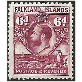 Falkland Islands 1929 SG121 6d Purple Mounted Mint . . .. .