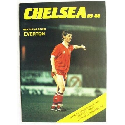1985 programme Chelsea v. Everton, League Cup