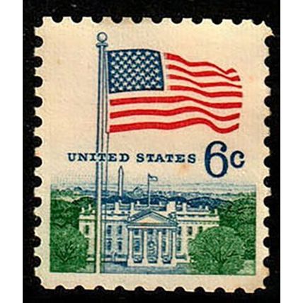 USA 1968 Flag 6c Used Stamp.