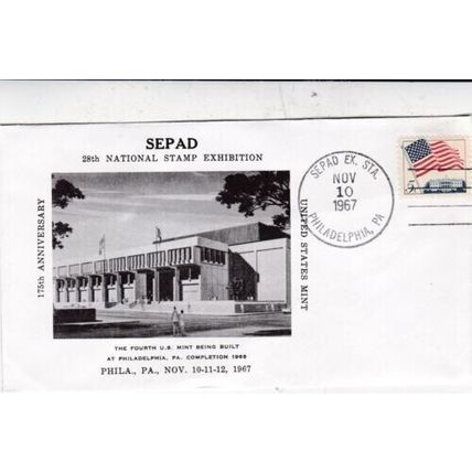 United States 1967 SEPAD National Stamp Exhibition FDC Philadelphia Cancel VGC