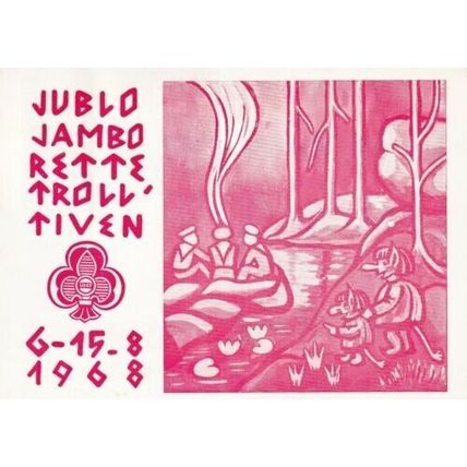 Sweden 1968 Jublo Jamborette Trolltiven Postcard FDI Special Cancel written VGC