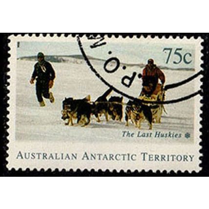 AAT 1994 Last Huskies Dogs 75c Used Stamp Australian Antarctic Territory.
