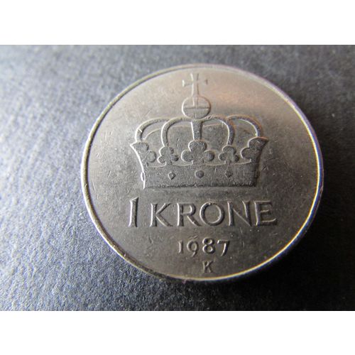 1987 NORWAY ONE KRONE FREE POST. AAF