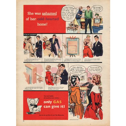 1959 GAS COUNCIL Authentic Full Page Vintage Magazine Advert