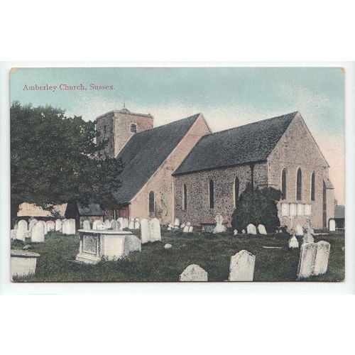 Amberley Church West Sussex A H Homewood Postcard