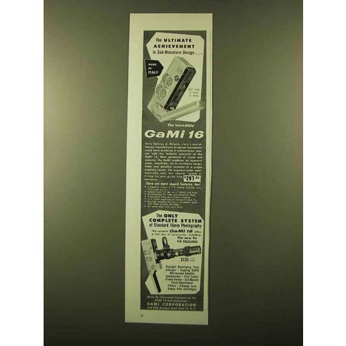 1958 Gami 16 Camera Ad - Ultimate Achievement