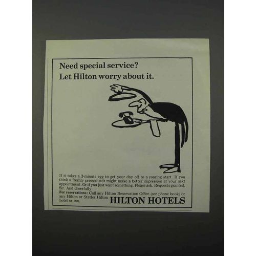 1966 Hilton Hotels Ad - Need Special Service?