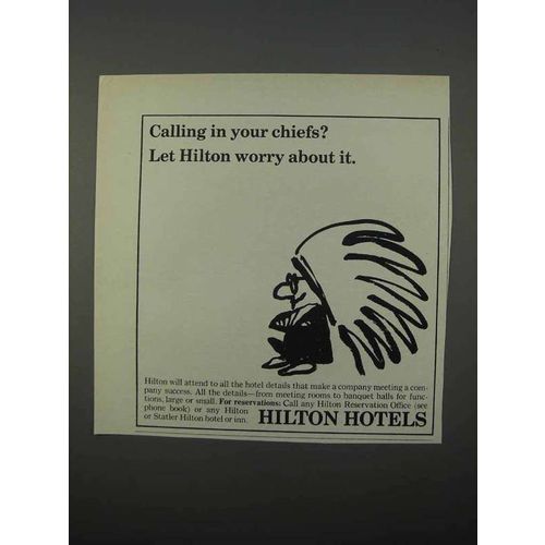 1966 Hilton Hotels Ad - Calling in Your Chiefs?