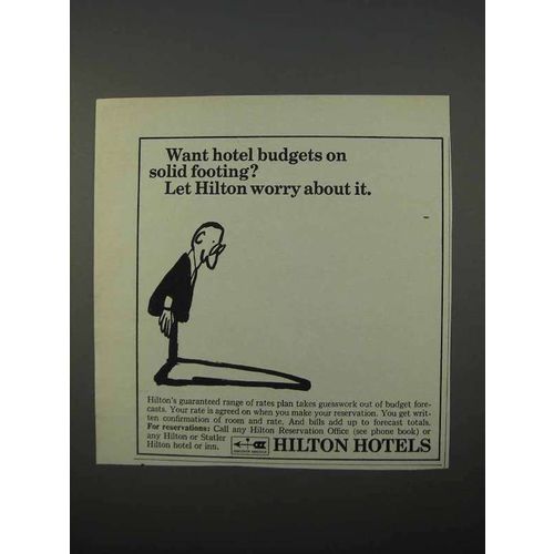 1966 Hilton Hotels Ad - Budgets On Solid Footing