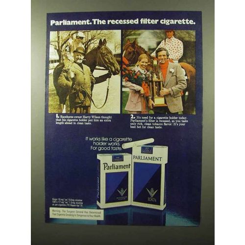 1975 Parliament Recessed Filter Cigarettes Ad