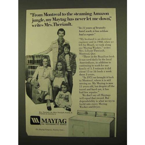 1975 Maytag Washer and Dryer Ad - Never Let Me Down