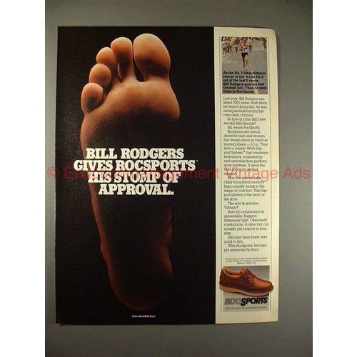 1981 RocSports Shoe Shoes Ad w/ Bill Rodgers NICE!!