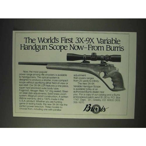 1991 Burris Scopes Ad - The World First 3x-9x Variable