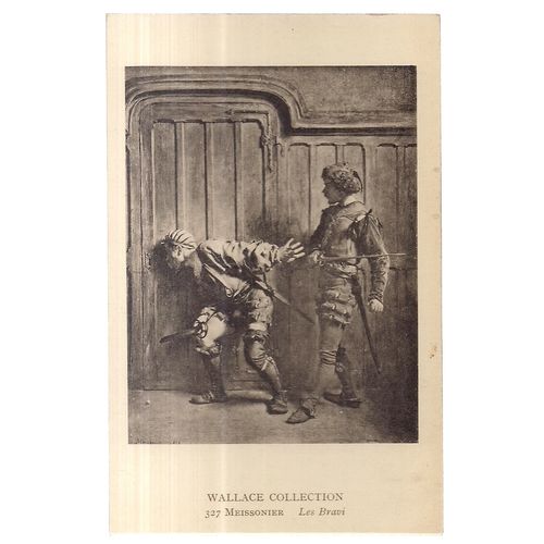 LES BRAVI by Meissonier unused vintage postcard Wallace Collection =