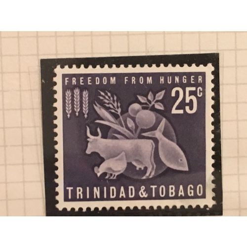 Trinidad & Tobago 1963 FFH 25c Violet Blue Protein Foods Mint SG307 Sc 112 stamp