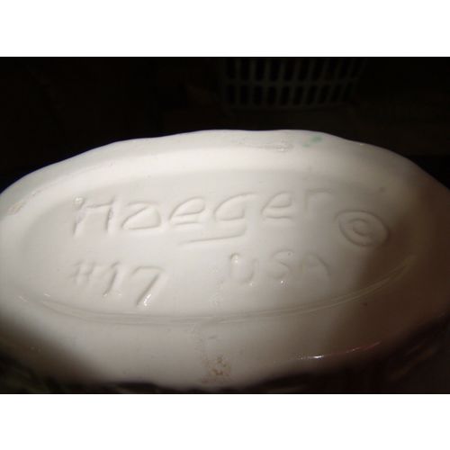 Vintage Haeger #17 White Scalloped Art Deco Ceramic Planter - 9 X 5 X 4