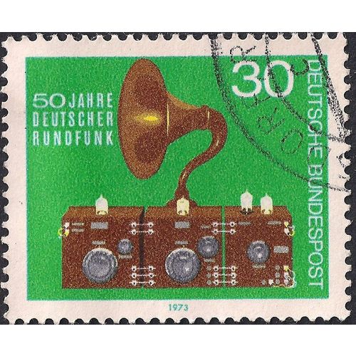 GERMANY, German Radio 50 years, green 1973, 30 Pfennig