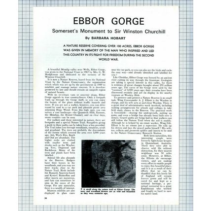 (6198) Ebbor Gorge Nature Wells Somerset Winston Churchill -1969 Article
