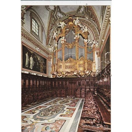Abbazia Montecassino Il Coro della Basilica Italy Postcard unused VGC