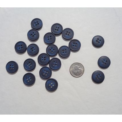 C20 Dark Blue Mottle Buttons 15mm 5/8 4 Hole 20 Pieces Sewing Crafting