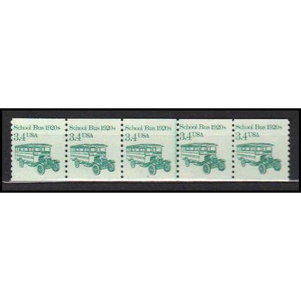 2123 3.4c School Bus Fine MNH Dry Gum PNC 2/5 X0038