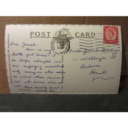 PONIES IN THE NEW FOREST used vintage postcard RP by Dearden & Wade 1959 pm =