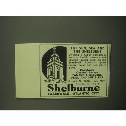 1949 The Shelburne Hotel Ad - The Sun, Sea and The Shelburne