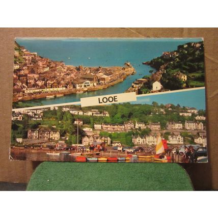 multiview, LOOE, CORNWALL used postcard. 1984 pm Colourmaster =