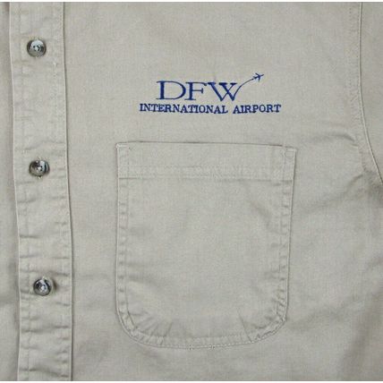 NWOT DFW Dallas Fort Worth TX International Airport 100% Cotton Employee Shirt L