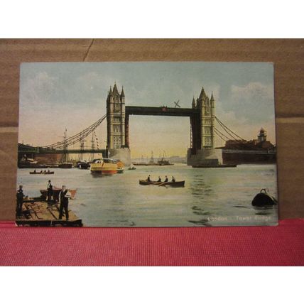 TOWER BRIDGE, LONDON used antique postcard #