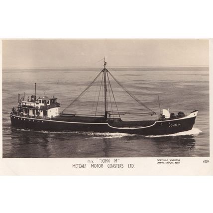 MV John Ship Metcalf Motor Coasters Ltd Real Photo Postcard