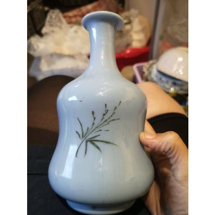 Blue Glass Hand Painted Bottle