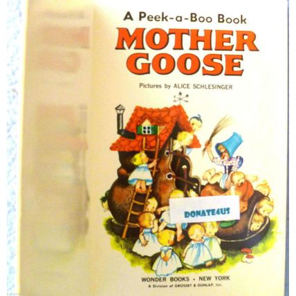 NOS A PEEK-A-BOO BOOK MOTHER GOOSE 1968 PEEPHOLE PICTURE 1968 CHILDRENS BOOK