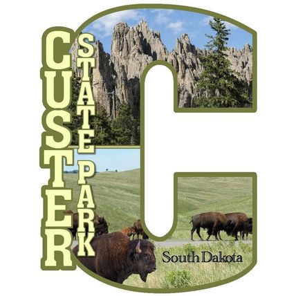 Custer State Park South Dakota Capital C Collage Fridge Magnet