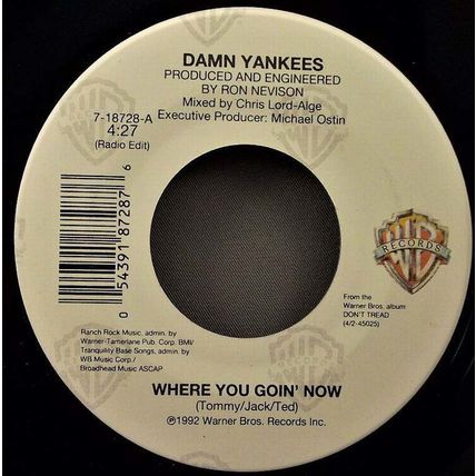 Damn Yankees - Where You Goin Now / This Side of Hell Vinyl 45 New