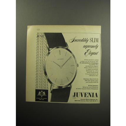 1957 Juvenia Watch Advertisement - Incredibly Slim supremely elegant