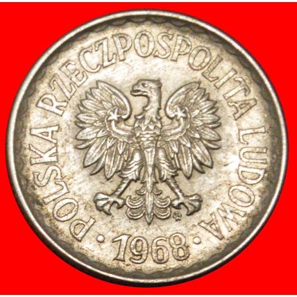 SOCIALIST STARS ON EAGLE 1957-1985:POLAND★1 ZLOTY 1968 RARE★LOW START★NO RESERVE