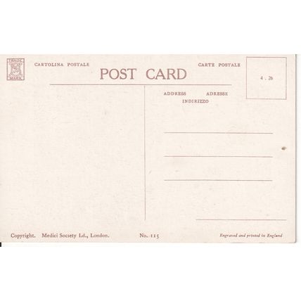 Vintage Medici Society Postcard - Sir Galahad - Watts, Eton