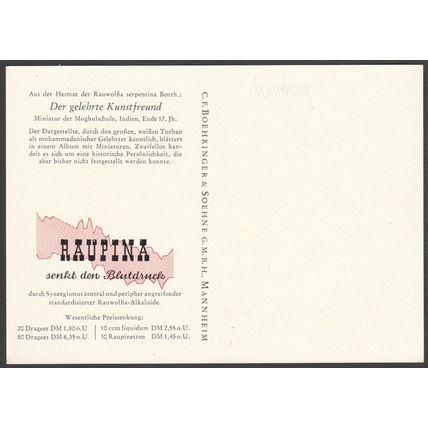 Raupina Medizin, c.1950s - Boehringer & Soehne Reklame AK