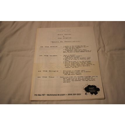 Suzy Saxon & the Anglos Brat Promo Press Kit with Black & White Picture