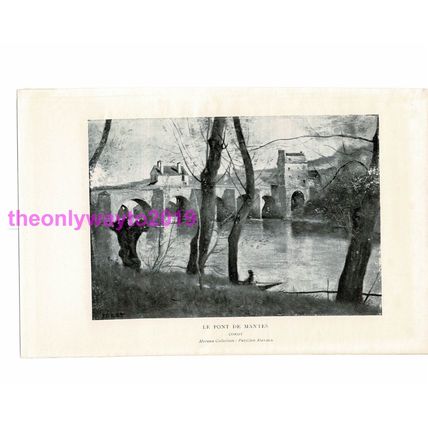 Pont de Mantes, Corot, Paris, Book Illustration, c1918