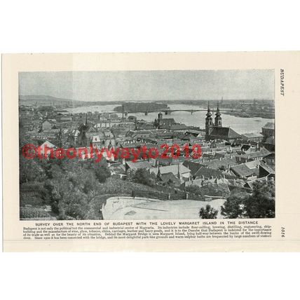 Budapest - North, Margaret Island, Hungary, Book Illustration, c1920