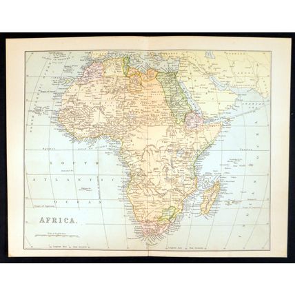 AFRICA 1883 Algeria Tripoli Egypt Soudan Nigretia Guinea VICTORIAN MAP